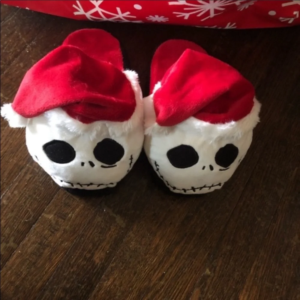 COPY - Disney Tim Burton red white and black slippers.